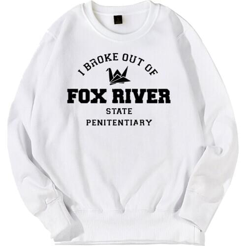 Boy Man Men Crew Neck Sweatshirt Prison Break Paper Crane I Broke Out Of Fox River State Penitentiary Pullover Fleece ZIIART