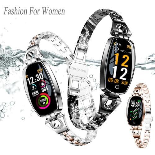 2019 Update H8 Smart Bracelet Watch Fashion Heart Rate Blood Pressure Watch Pedometer Waterproof Fitness Bracelet for Women