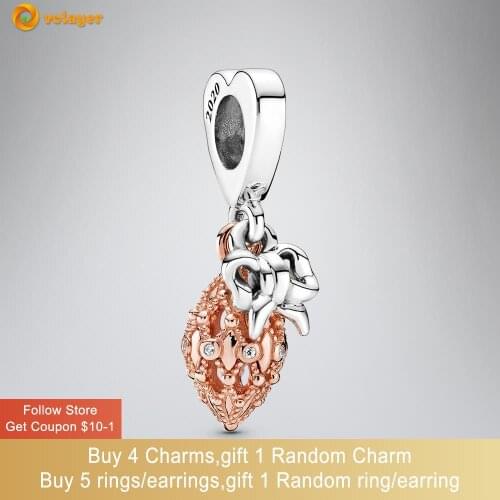 Volayer 925 Sterling Silver Beads 2020 Limited Edition Holiday Ornament & Charm Gift Set Charms fit Original Pandora Bracelets