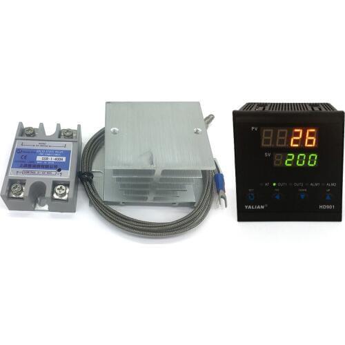 High quality digital temperature regulator pid temperature controller two lines display+Max 40A SSR+2M k thermocouple+heat sink