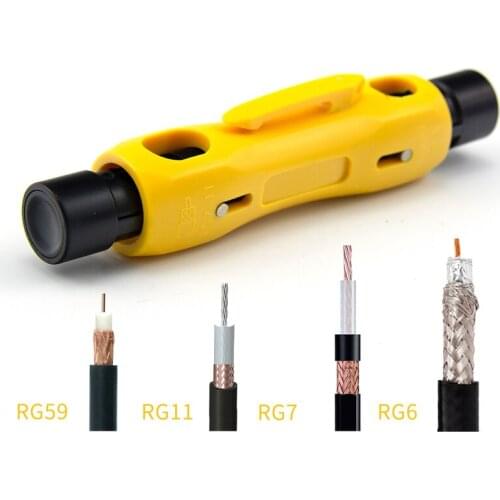 High Quality coaxial cable wire pen cutter stripper hand Stripping pliers tool For RG59 RG11 RG7 RG6 Electrician repair tool