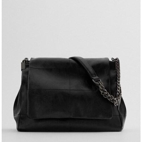 Women Vintage Shoulder Bag Chain Messenger Bags Soft Flap Shoulder Crossbody Pack Women Purse Female New Leather Crossbody Bag