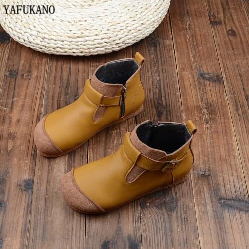 Retro Womens Ankle Boots 2020 New Mori Girl Literary Handmade Soft Sole High Top Peas Shoes Original Japanese Casual Short Boots