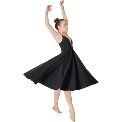 Girls Ladies Lyrical Dance Dress with Nude Adult Straps Wide Skirts Dancewear