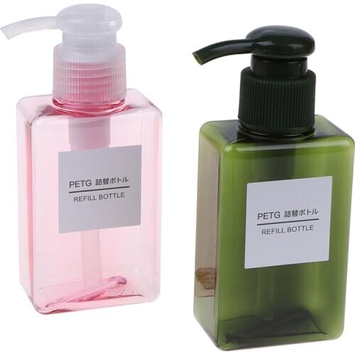 100ml Portable Travel Pump Soap Dispenser Bathroom Sink Shower Gel Shampoo Lotion Liquid Hand Soap Pump Bottle Container 4 Color