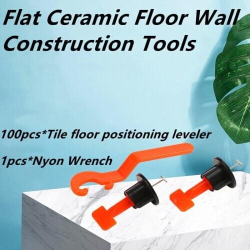 100Pcs Flat Ceramic Floor Wall Construction Tools Reusable Tile Leveling System Kittile Leveling System Kit For Tile