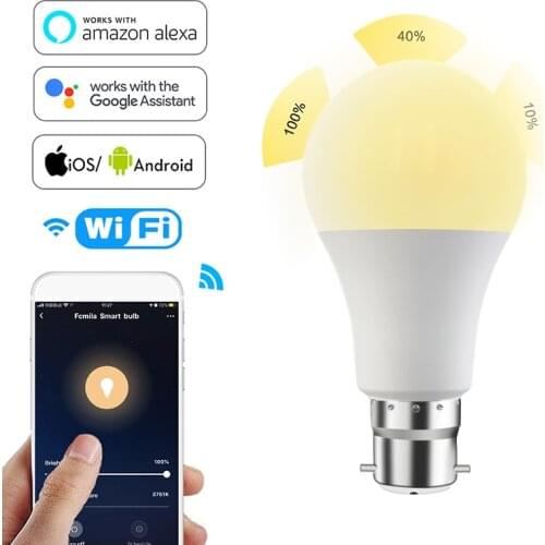 15W App Vioce Control Work Light Smart WiFi Light Led Bulb E27/B22 Dimmable Lamp With Alexa Google Assistant LED Bulbs For Home