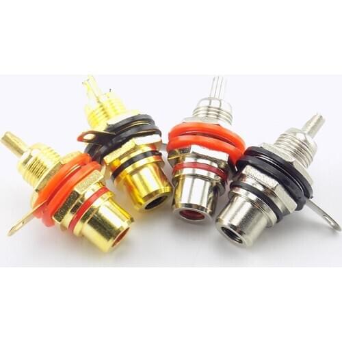 2pcs/1pair RCA Female Socket Connector Chassis Panel Mount Adapter Plug Gold plated Audio Video Adapter L19