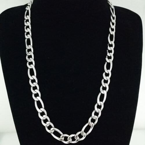 20''-36'' in bulk 5pcs Stainless Steel Figaro NK Link Chain Necklace 6MM for Men Jewelry