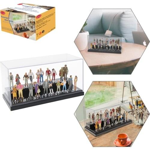 20pcs All Standing 1:43 Scale Painted Figures O scale Passengers Back Home Series with Display Box Desktop Decor Gift