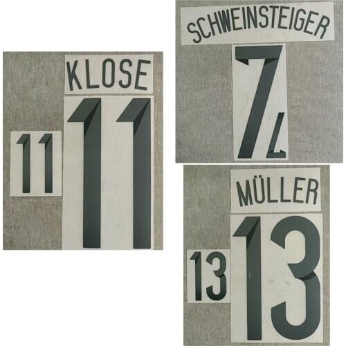 2014 #11 Klose Nameset #13 Muller #7 Schweinsteiger Printing Soccer Patch Badge