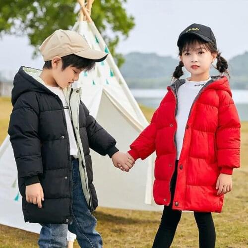 2022 Winter Children‘s Coat Baby Boys Girls Cotton-padded Parka & Coats Warm Long Jackets Toddler Kids Outerwear