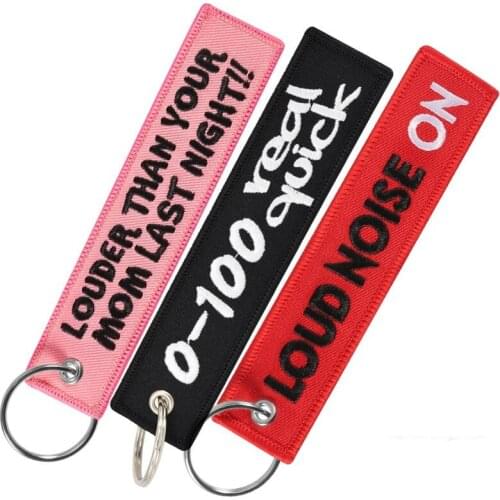 3PCS/LOT Motorcycle Keychain for Car Keys Embroidery Key Chain Tag for Bike Motorcycle Key Ring Men Gift Novelty Keychain