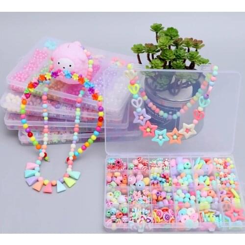 500PCS Kids DIY Beads Girls Plastic Pop Beads for Kids DIY Toys Girls DIY Jewelry Toys DIY Necklace Bracelet Headband Kit