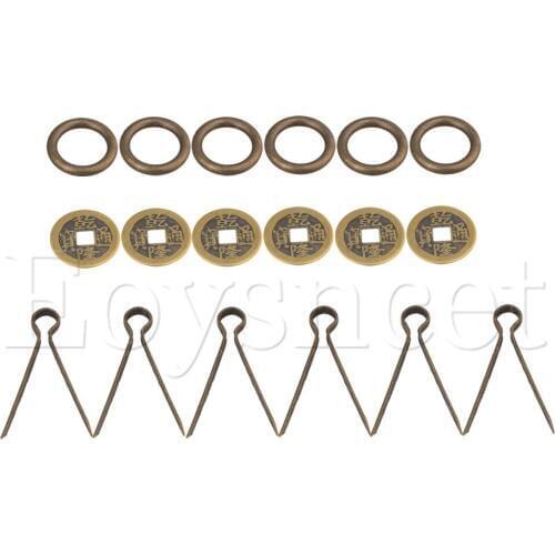 6PCS Door Cabinet Drawers 3.6x2.5cm Bronze Coin Shape Handles Pull