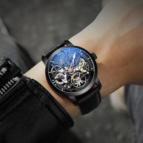 AILANG Mens Mechanical Watch Tourbillon luxury fashion mens leather brand sports watches mens watch automatic male watch