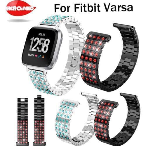 Crystal Bracelet For Fitbit Versa Watch Band Wrist Strap Smart Accessories Sport wristband Belt Luxury Replacement Wrist Band