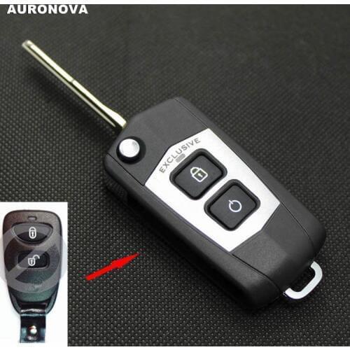 AURONOVA New Upgrade Folding Key Shell for Kia Sportage Forte Cerato 2 Buttons Remote Car Key Case DIY