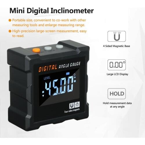 Digital Level Protractor Inclinometer Level Angle Meter Angle Finder Level Box Angle Measuring Tool for Carpentry Building