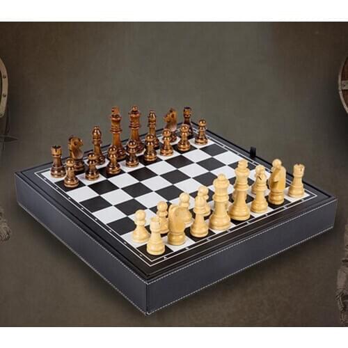 Wooden Chess Set (Chess Pieces Included) Wooden Games for Kids and Adults 12x12x2inch Wooden Hockey Table Game for Family Fun