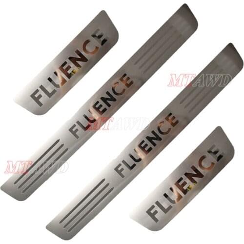 For Renault Fluence 2016-2019 2020 Accessories Stainless Door Sill Kick Scuff Plate Protector Trim Guard Cover Pedal Car Styling