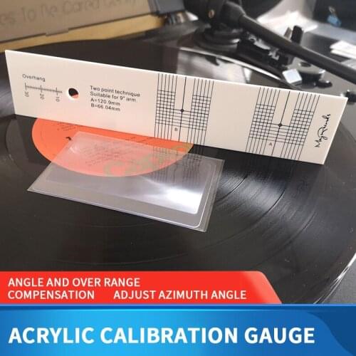 Phono Protractor Alignment Tool High Contrast Cartridge Turntable Phonograph Record Cartridge Stylus White Acrylic Protractor