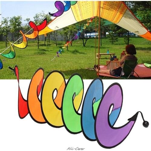 Hot Rainbow Spiral Windmill Tent Colorful Wind Spinner Garden Home Decorations