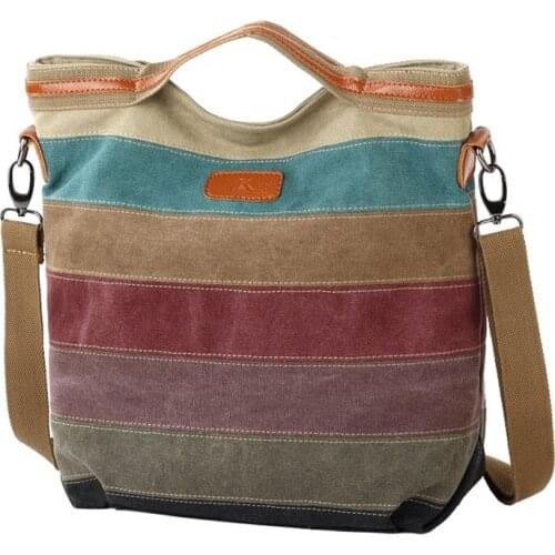 2021 New Canvas Bags Fashion Patchwork Shoulder Bags Women Handbags Ladies Hand Bags Tote Casual Crossbody Hobos Bolsas Feminina