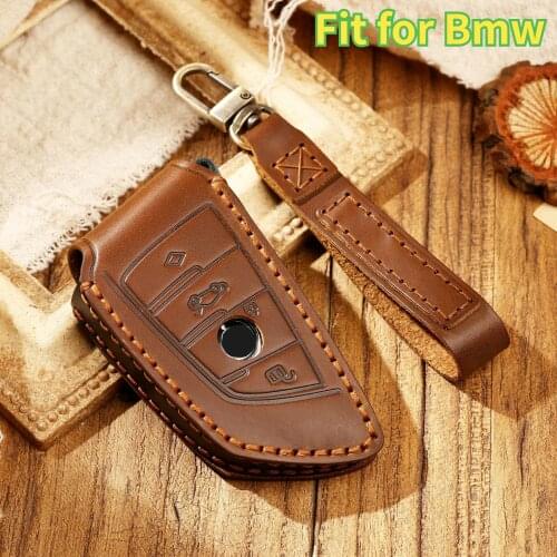 Leather Car Key Case Cover Key Bag for Bmw F20 G30 X1 X3 X4 X5 G05 X6 Accessories Car-Styling Holder Shell Keychain Protection