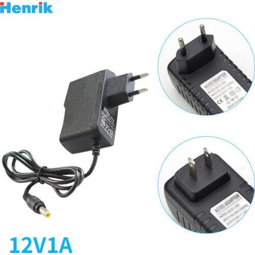 Qualified AC 110-240V To DC 12V 1A Power Supply Adapter For CCTV,EU/US Plug