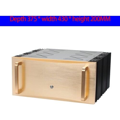 KYYSLB 375*430*200MM All Aluminum Class A Amplifier Chassis Box House DIY Enclosure Withheat Sink Amplifier Case Shell