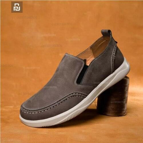 Xiaomi first layer cowhide light mens shoes comfortable casual single shoes fashion business cowhide shoes