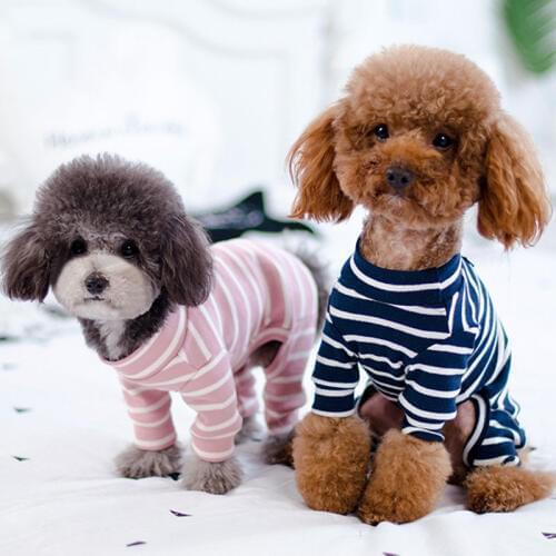 Summer Striped Jumpsuit for Chihuahua Dog Clothes for Small Dogs French Bulldog Coat Soft Pajamas for Dogs Pet Cat Costume XXL