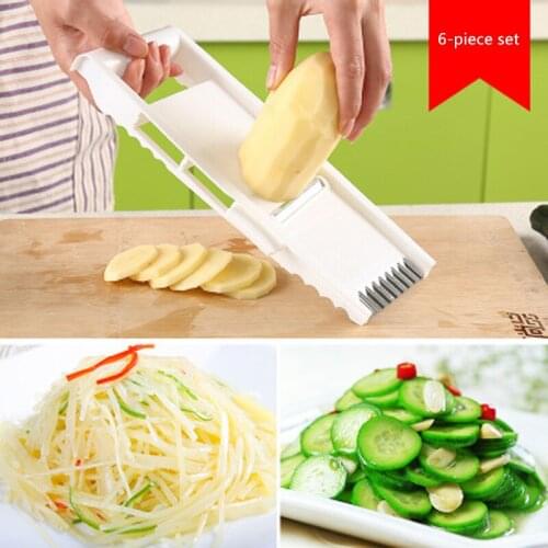 Manual vegetable cutter slicer kitchen accessories multifunctional 6-piece slicer potato cheese kitchen gadget