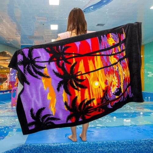 1Pcs 180*105cm Terry Beach Towel Bath Towels for Adults Cotton Large Printed Boho Sport Towels Bathroom Travel Women Sunbath Rug