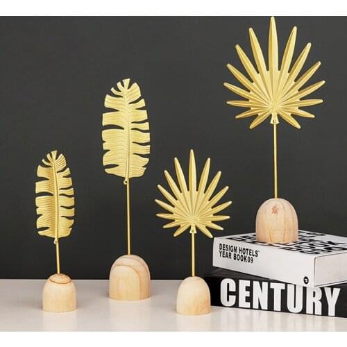Metal Leaf Ornaments Simple Innovative Room Ornaments Office Study Bookcase Living Room Entrance Craft Decorations C1