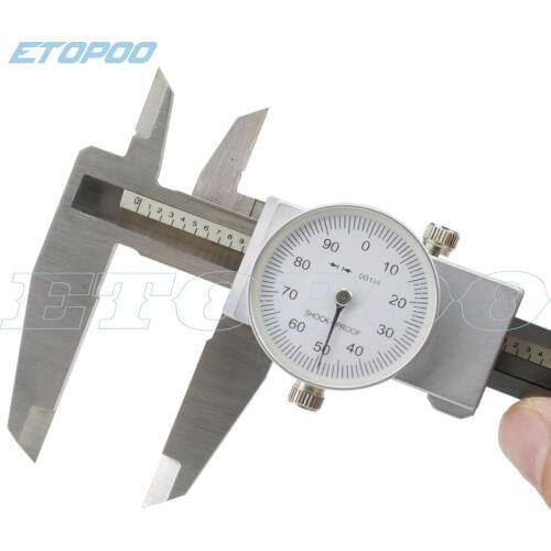 0-200mm Metric Gauge Measuring Tool Dial vernier caliper 8inch 0.001" Shock-proof Vernier Caliper micrometer thickness gauge