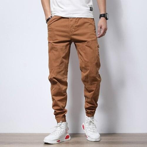 Korean Style Fashion Men Joggers High Quality Spliced Designer Casual Cargo Pants Men Streetwear Slim Fit Hip Hop Harem Trousers
