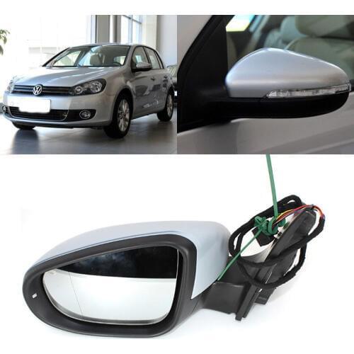 Power Adjustable Glass LED Turn Signal L/RH Side Mirror for Volkswagen Golf 6 2010-2012