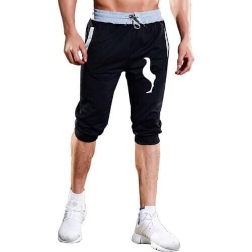 Mens workout running shorts Soft 3/4 Trousers gym Joggers Short Sweatpants men sport Shorts