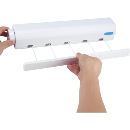 Wall Mounted 4/5 Clothes Line Retractable Laundry Hanger Clothes Drying Rack New Clothes Drying Rack Clothesline Laundry Rope