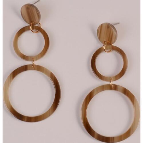 New Fashion Leopard Earrings Acetate Earrings Personality Atmosphere Exaggerated Edition Geometric Round Brown Acrylic Earrings