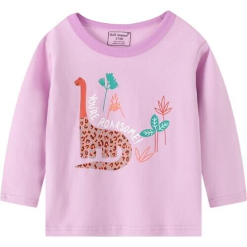 Autumn Spring Dinosaurs Boy T-shirt Cotton Childrens Long-sleeved Shirt Kids Tops Clothes