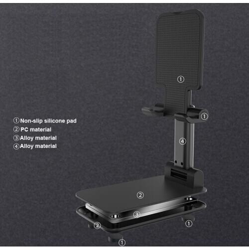 Phone Stand for iPhone 11 Xiaomi Samsung Foldable Metal Desktop Tablet Phone Holder Universal Table Cell Phone Holder