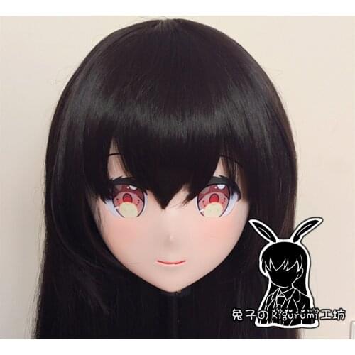 RB0716)Customize Full Head Resin Cartoon Cosplay Japanese Character Anime Role Play Crossdress Kigurumi Mask With Back Shell