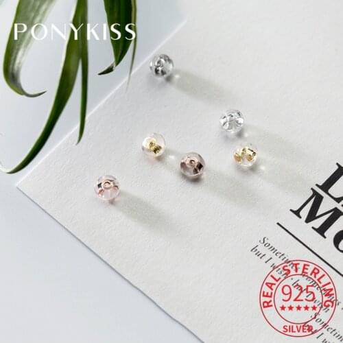 PONYKISSTrendy 10pair/lot Sterling Silver Romantic Prevent Allergy Earrings Ear plug for Women Fine Jewelry Wholesale Accessory