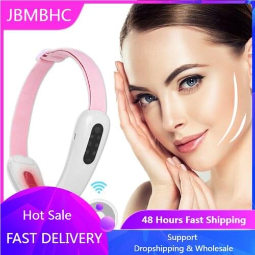 Chin Lift Belt LED Photon Therapy EMS Facial Massager Face Slimming Vibration Device Cellulite Jaw Face Lift Tool Drop ship