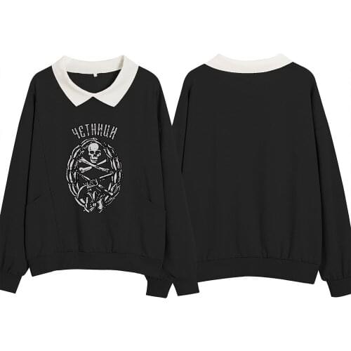 Skull Print Harajuku Pullover Oversized Sweatshirt Kawaii Hoodies for Girls Winter Clothes Women 2021 Fashion Streetwear Top