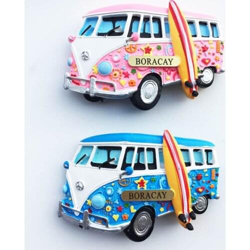 QIQIPP Creative refrigerator magnets tourist souvenirs in Boracay, Philippines, hand-painted recreational vehicle crafts