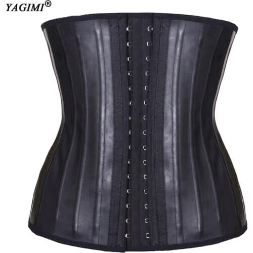YAGIMI 100% Latex Waist Trainer Corset Belly Slim Belt Body Shaper Modeling Strap 25 Steel Boned Waist Cincher Fajas Colombianas